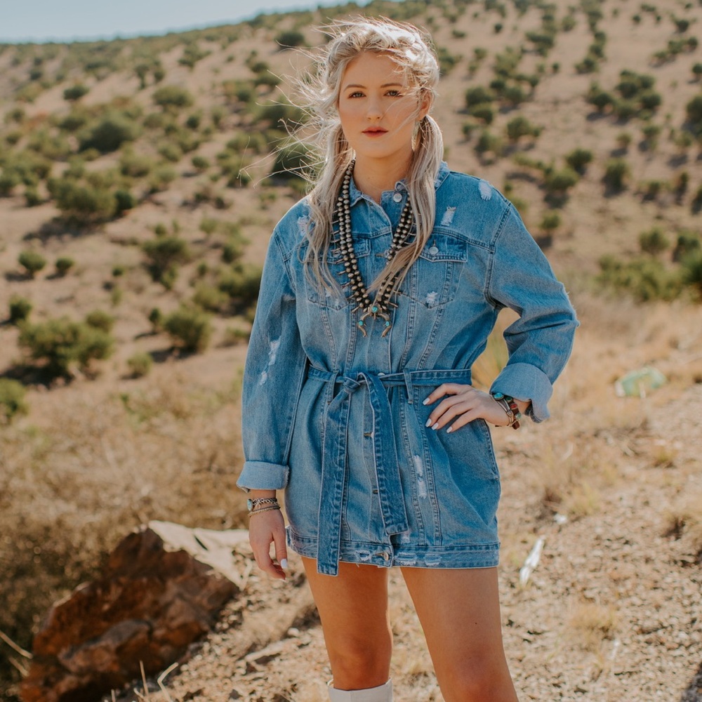 Distressed Denim Jacket Dress